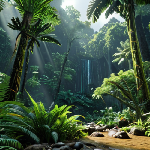 Image Prompt 1: Prehistoric Rainforest Immersion**