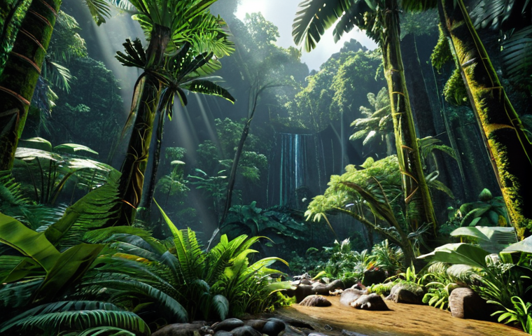 Image Prompt 1: Prehistoric Rainforest Immersion**