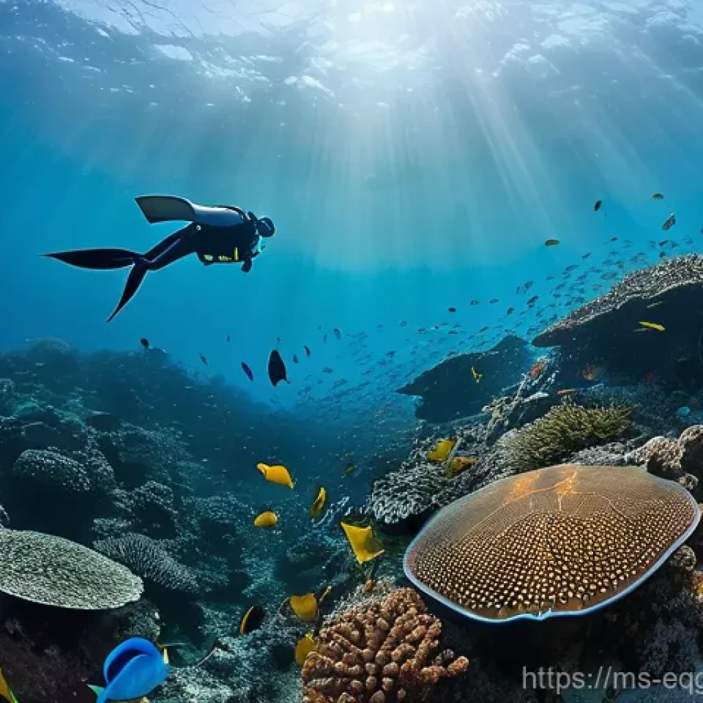 적도 기니에서 즐길 수 있는 수상 스포츠 - **Underwater Wonders of Bioko Island**
    "An immersive underwater photograph capturing the crystal...