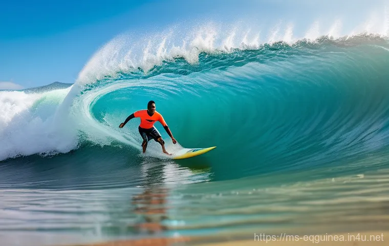 적도 기니에서 즐길 수 있는 수상 스포츠 - **Adrenaline-Pumping Rafting on the Muni River**
    "A dynamic action shot of a group of adventurer...