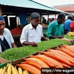 적도 기니의 공공 서비스 및 행정 절차 - **Prompt 1: Vibrant Local Market Scene**
    "A bustling and colorful traditional wet market in Mala...
